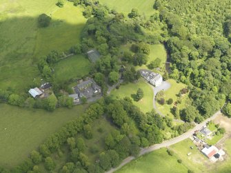 General oblique aerial view of Kennox House and policies, taken from the SSW.