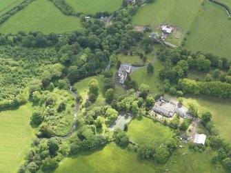 General oblique aerial view of Kennox House and policies, taken from the NW.