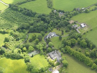 General oblique aerial view of Kennox House and policies, taken from the WNW.