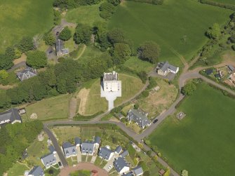 Oblique aerial view of Law Castle, taken from the S.