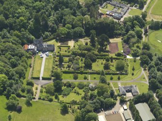 General oblique aerial view of Kelburn Castle and policies, taken from the NNW.