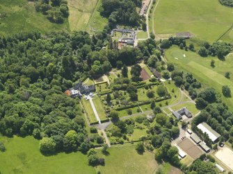 General oblique aerial view of Kelburn Castle and policies, taken from the N.