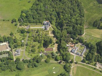 General oblique aerial view of Kelburn Castle and policies, taken from the WSW.