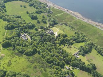 General oblique aerial view of Knock Castle and policies, taken from the NE.