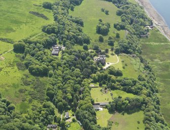 General oblique aerial view of Knock Castle and policies, taken from the N.