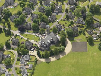 Oblique aerial view of Mount Zion Church, taken from the NNE.