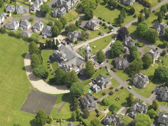 Oblique aerial view of Mount Zion Church, taken from the W.