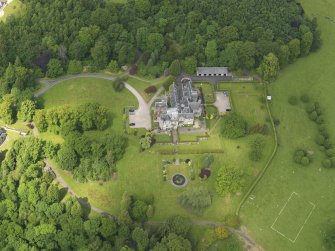 Oblique aerial view of Houston House, taken from the SSE.