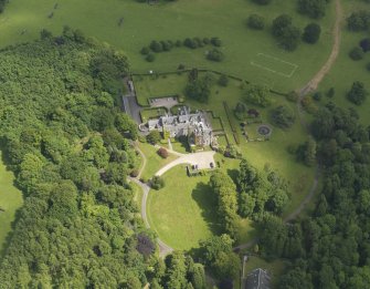 Oblique aerial view of Houston House, taken from the SW.