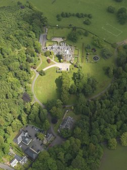 Oblique aerial view of Houston House, taken from the WSW.