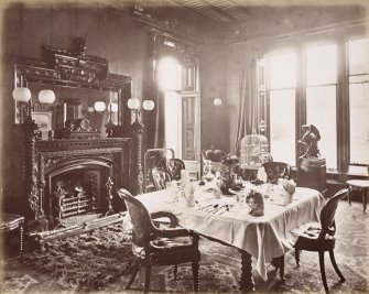 View of dining room at Cairns House, Glasgow.
