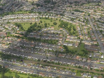 General oblique aerial view centred on the housing estate, taken from the SSE.