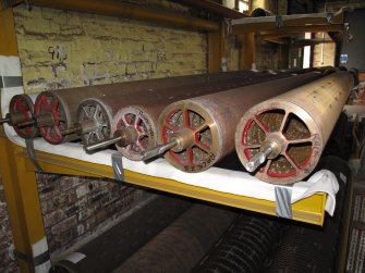 Interior. Building 20. Dandy Roll Store (1) showing Dandy Rolls in racking.