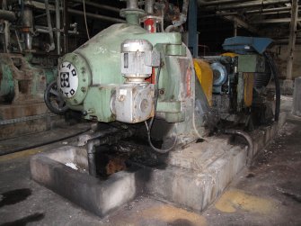 Interior. Building 2. Stock Preparation House, first floor showing No.4 Trim Refiner.