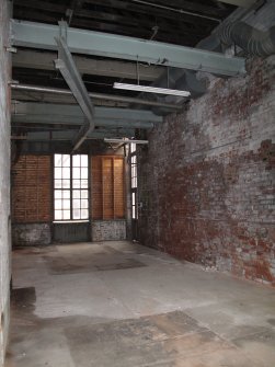 Interior. Building 14. Engine House for original No. 3 Paper Machine looking east.