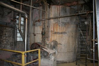 Interior. Building 2. Stock Preparation House, ground floor, No.5 Broke Tower, view looking to south east.