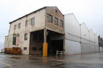 Electrical Cable Store (NO45132 19561) at N end of building 1 (Wood Pulp Storage Sheds). View from north west.