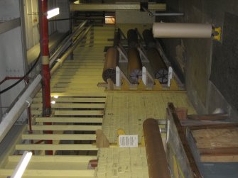 Interior. Area adjacent to Building 18, No.6 Paper Machine , Dry end area, ground floor, interior. Dandy Roll Store.