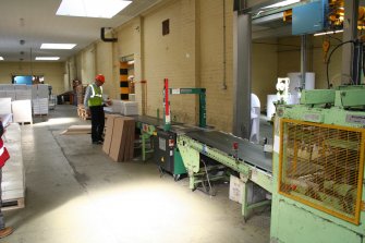 Interior. Adjacent to Building 7, Finishing Section. View of sheet handling and packing area (A4 size).