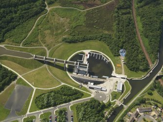 Oblique aerial view centred on the millenium wheel, taken from the ENE.