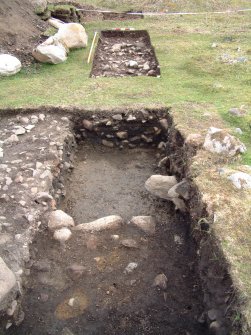 View over Trench 11 (part) and 16 from SW (Scales = 2m & 0.5m)