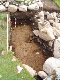 Trench 14 (NE trial) from NW showing features cut in natural clay