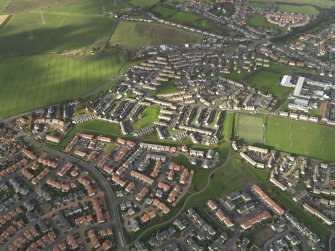 General oblique aerial view centred on part of the town, taken from the SSE.