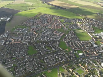 General oblique aerial view centred on part of the town, taken from the ESE.