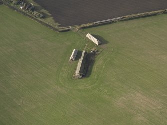 Oblique aerial view centred on the gymnasium, taken from the