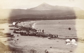 View of bay
Titled: 'Brodick Bay and Goatfell. 1768. J.V''.
