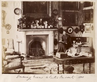 View of drawing room, 6 Coates Crescent, Edinburgh.
Titled: 'Drawing room 6 Coates Crescent 1881'

