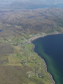 General oblique aerial view of Lonemore, Strath and Gairloch, taken from the W.