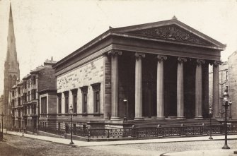 Page 27V/5	View  of Elgin Place Congregational Church from South East, also showing spire of Renfield St Stephen's
Titled: 'Elgin Place Congregational Church, Bath St (1856) John Burnet Archt.  976'
PHOTOGRAPH ALBUM NO 146: THE THOMAS ANNAN ALBUM