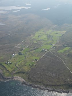 General oblique aerial view of South Erradale crofting township, taken from the W.