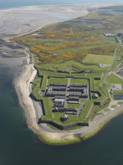 General oblique aerial view of Fort George, taken from the W.