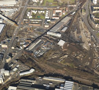Oblique aerial view of the M74 extension.