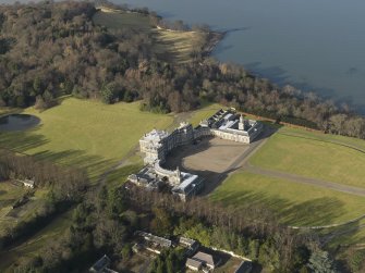 General oblique aerial view of the estate centred on Hopetoun House, taken from the SE.