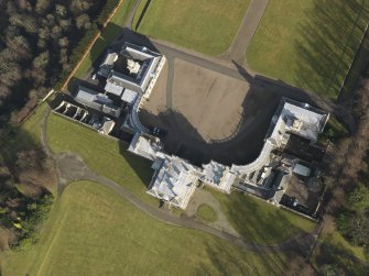 General oblique aerial view centred on Hopetoun House, taken from the NW.