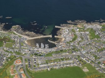 Oblique aerial view of the village of Findochty, taken from the SSE.