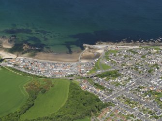 General oblique aerial view centred on the town of Cullen, taken from the S.