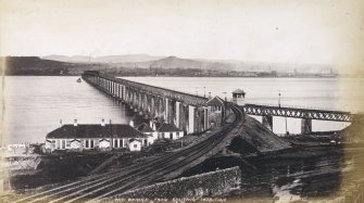 General view, 
Titled: 'Tay Bridge from South. 1473, J.V.' .
Caption below image: '1865'.
