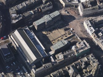 Oblique aerial view centred on the Caird Hall, taken from the ENE.