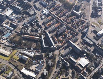 Oblique aerial view centred on the mills, taken from the NW.