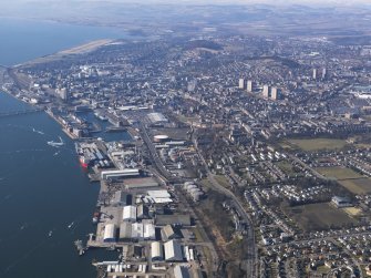 General oblique aerial view centred on the city, taken from the ENE.