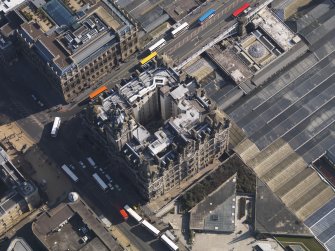 Oblique aerial view centred on the Hotel, taken from the NW.