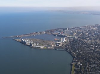 General oblique aerial view centred on the Western Breakwater development, taken from the SW.