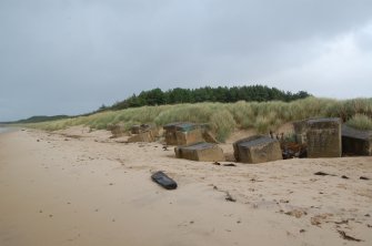 Anti-tank blocks along the Moray coastline