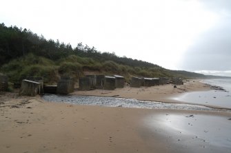 Anti-tank blocks along the Moray coastline.