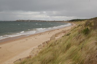 Anti-tank blocks along the Moray coastline.