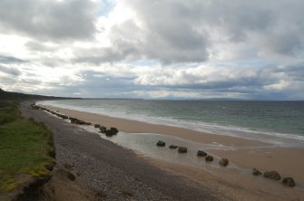 Anti-tank blocks along the Moray coastline.